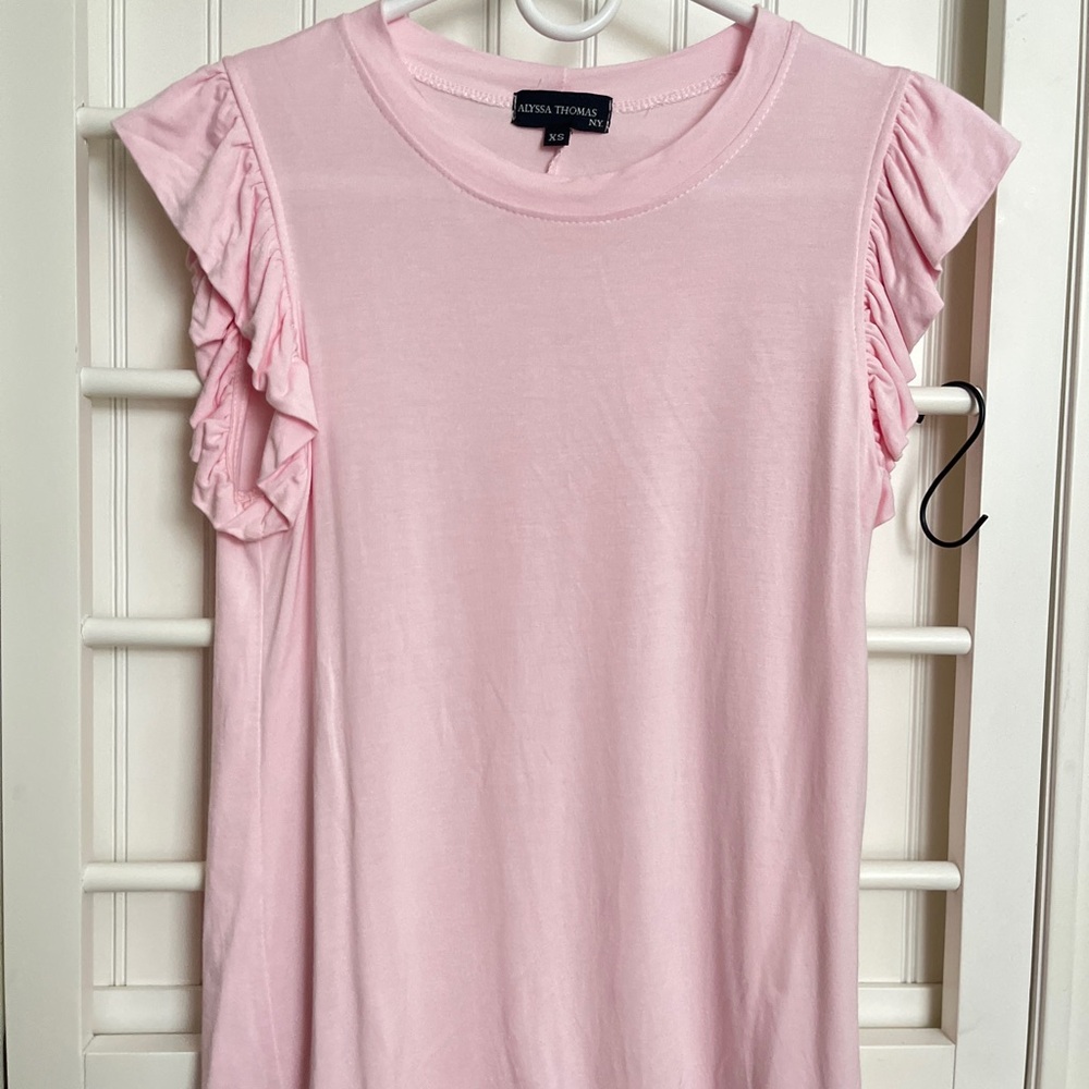 Pink Ruffle Sleeve Top